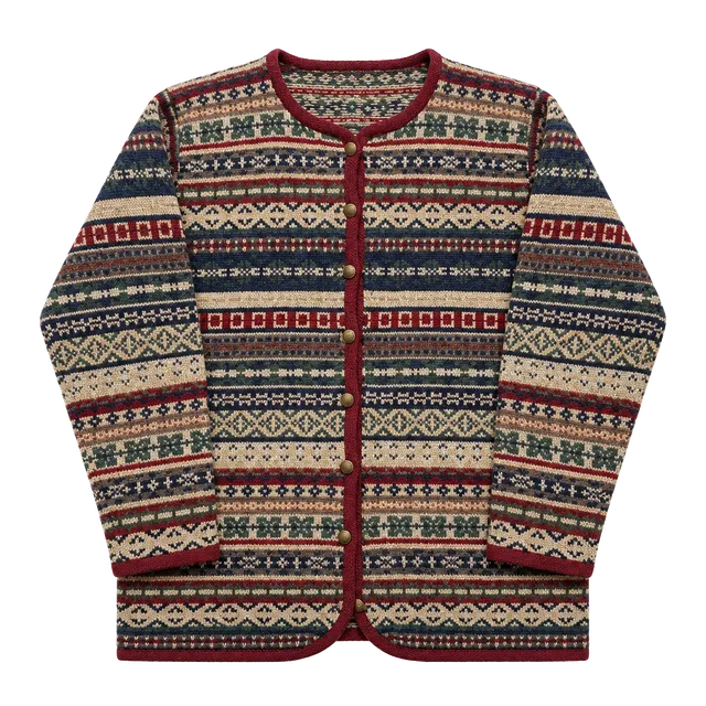 Skyr Vintage Cardigan Size S Multi Color Wool Knit Sweater
