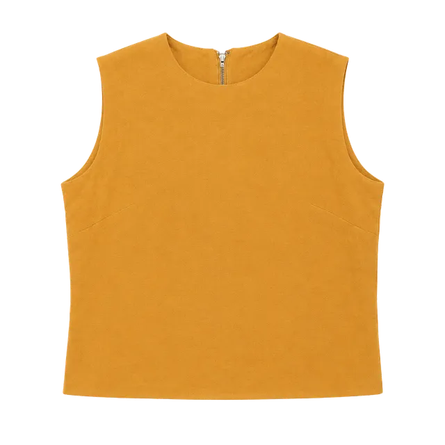 Vintage Crop Top Mustard Yellow Zip Back Blouse