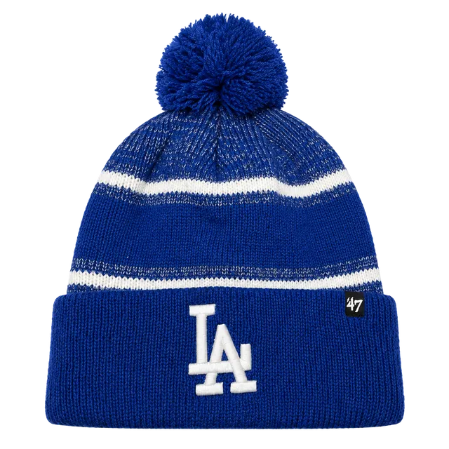 47 Brand Los Angeles Dodgers Pom Beanie Hat OSFA Blue Striped New With Tags