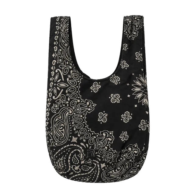 YAITO Black Paisley Bandana Print Japanese Knot Bag