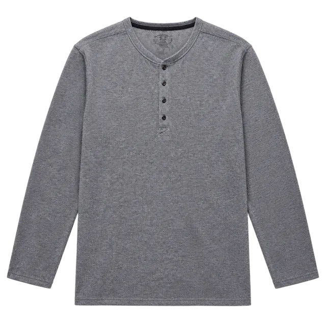 Under Armour Threadborne Henley Shirt Medium Gray 3/4 Sleeve