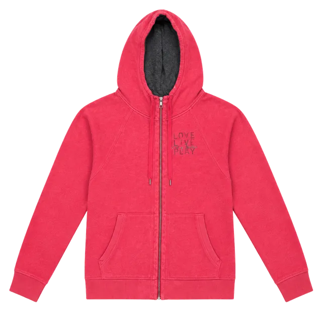 DKNY Jeans Full Zip Hoodie Size L Pink Floral Rhinestone