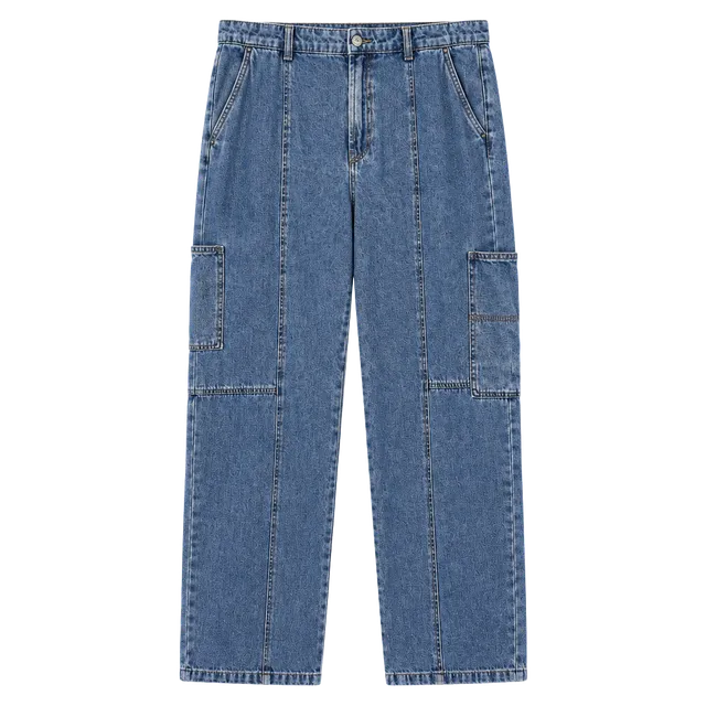 Future Collective Reese Blutstein Cargo Jeans Size 14 Blue Denim