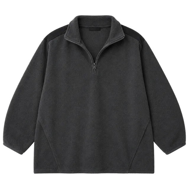 Athletech 1/4 Zip Fleece Pullover Size XL Gray Black