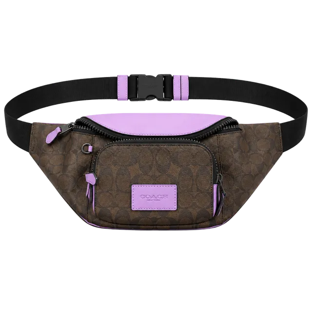 Coach Signature Belt Bag Brown Purple