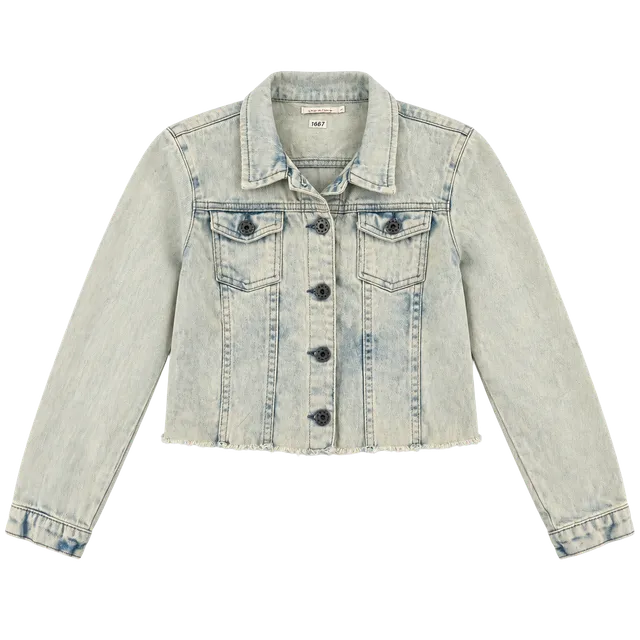 1667 Le Lis Petit Youth Denim Jacket Size 08 Light Wash Cropped