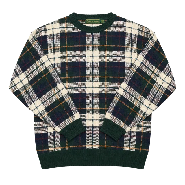 Croft & Barrow Plaid Crewneck Sweater Size XL Green Navy