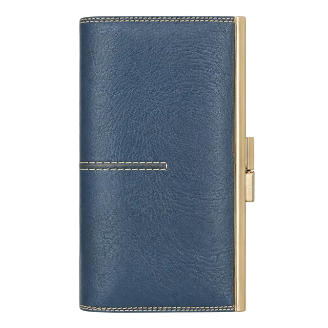 Kenneth Cole New York Blue Leather Kiss Lock Wallet