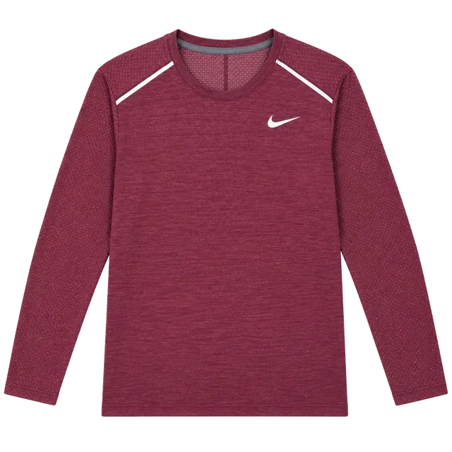 Nike Dri-FIT Long Sleeve Shirt Size L Maroon Athletic