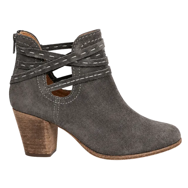 Frye Naomi Pickstitch Shootie Size 6 B Gray Suede Boots