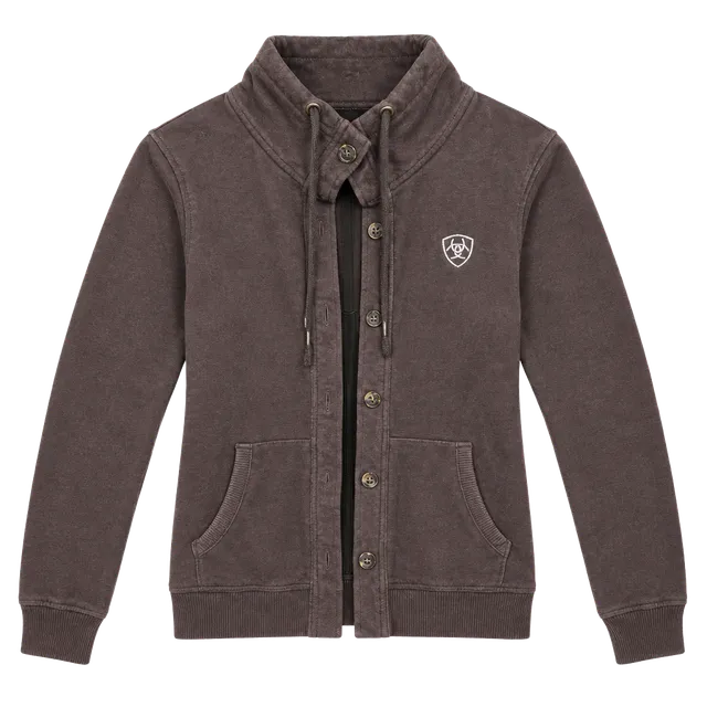 Ariat Hoodie Sweatshirt Size M Brown Full Zip Funnel Neck