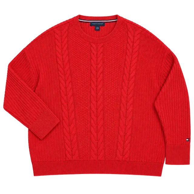 Tommy Hilfiger Cable Knit Sweater Size XL Red