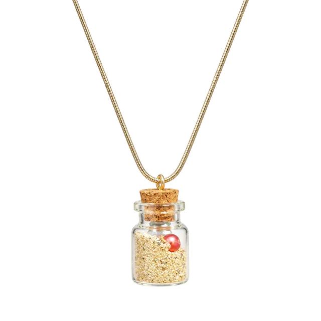 Sterling Silver 925 22” Necklace With Charm Of Beach sand And Pearls