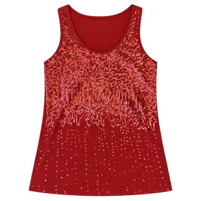 Fenn Wright Manson Sequin Tank Top Size M Red