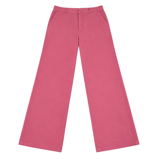 H&M Pink Linen Blend Pants Medium Wide Leg Trouser Coastal Summer Resort