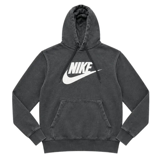 Nike Swoosh Logo Hoodie Size S Black Cotton Blend Pre-Owned