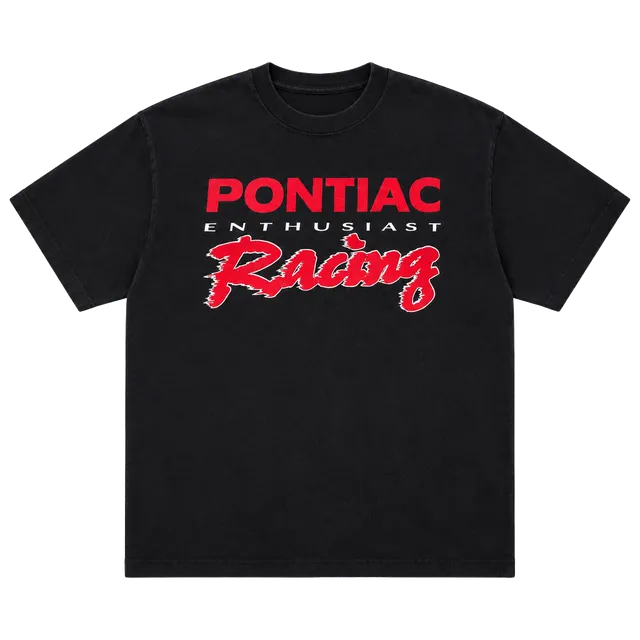 Hanes Pontiac Enthusiast Racing T-Shirt Size L Black Vintage Graphic Tee