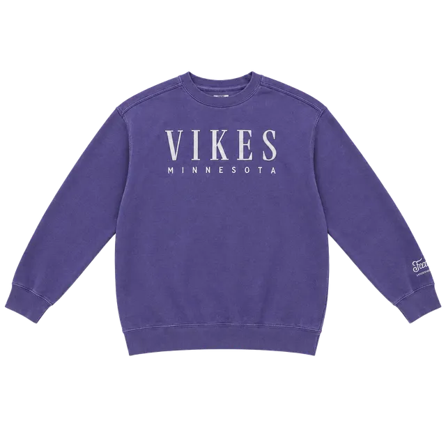 Comfort Colors Vikes Minnesota Sweatshirt Size L Purple Garment Dyed