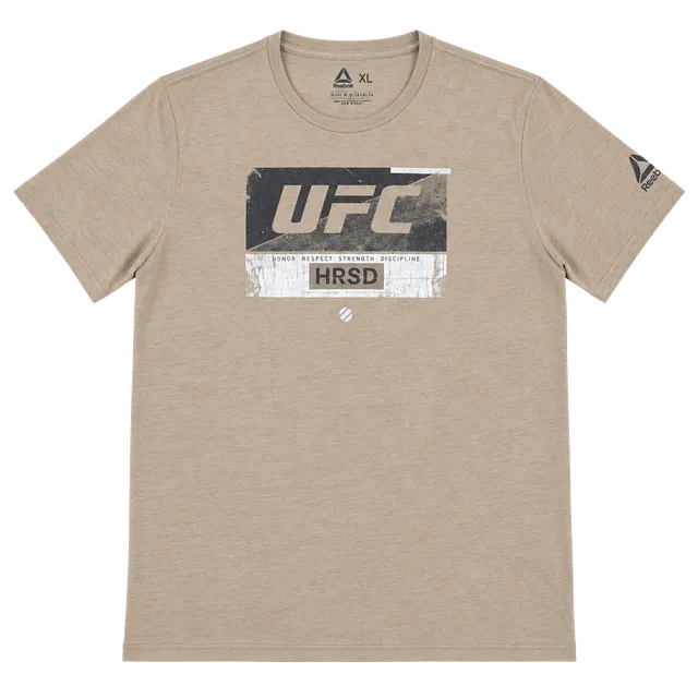 Reebok UFC Graphic T-Shirt Size XL Tan Fight Week Tee
