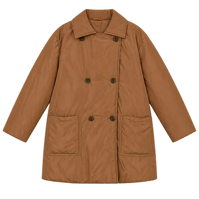 Future Collective Reese Blutstein Double Breasted Puffer Coat Size XL Brown