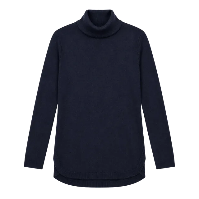 Chelsea28 Turtleneck Sweater Size M Navy Blue Cashmere Blend