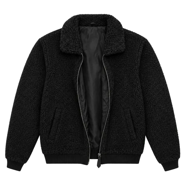Gap Kids Black Sherpa Fleece Bomber Jacket XXL