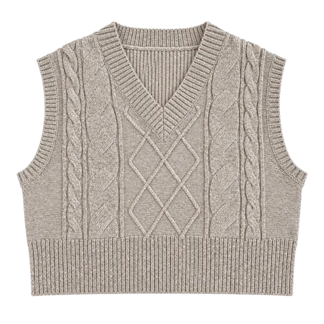 Sincerely Jules Cable Knit Sweater Vest Size XL Beige