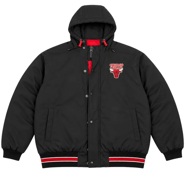 Starter Chicago Bulls Vintage Jacket Size Large Black NBA Licensed