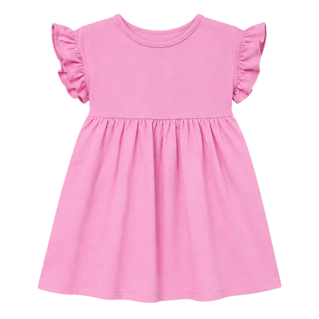 (554) Cat & Jack Pink Flutter Sleeve Knit Dress Size 4t
