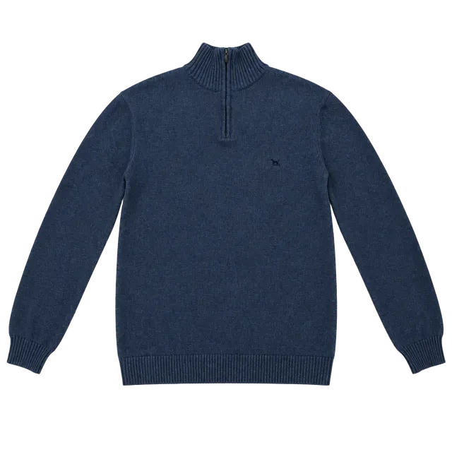 Rodd & Gunn 1/4 Zip Sweater Size XL Blue Knit Pullover Mock Neck