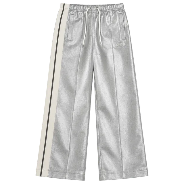 Palm Angels Wide Leg Pant Size 10 Years Silver Metallic
