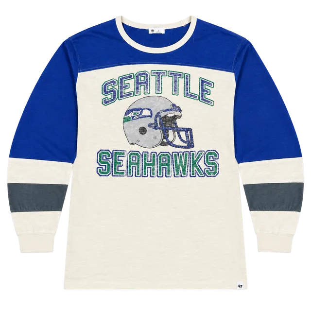 '47 Seattle Seahawks Long Sleeve T-Shirt Size woman's 3X Cream Royal