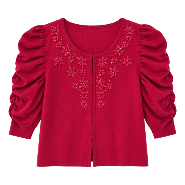 Red Cardigan with beads 293