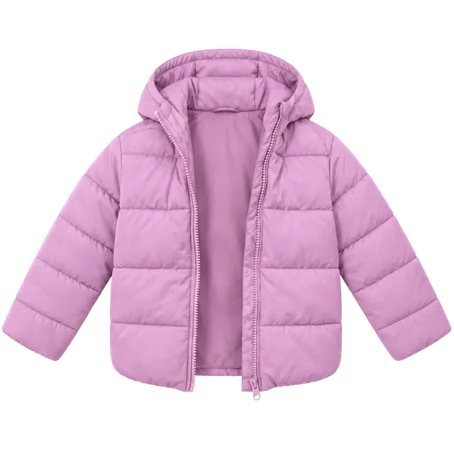 The Children's Place Puffer Jacket Size 2T Purple Hooded Coat