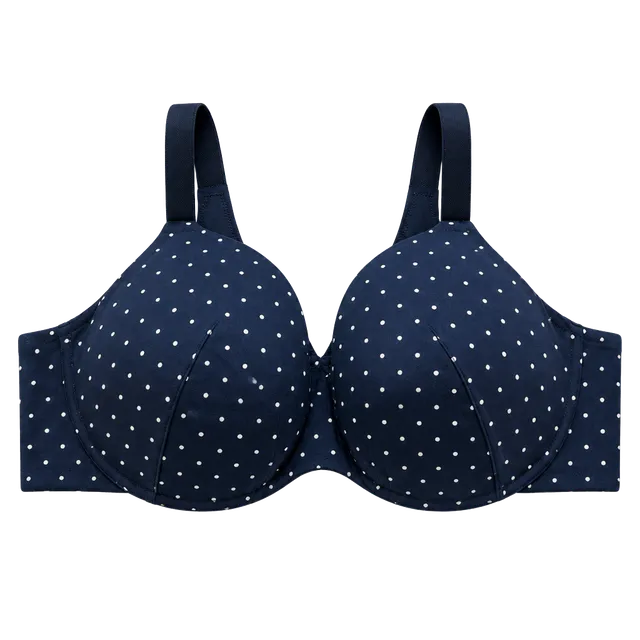 Cacique Polka Dot Bra Size 42C Navy Blue