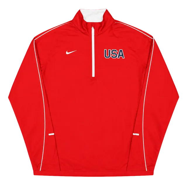 Nike Element USA 1/4 Zip Pullover Size XL Red Dri-Fit Long Sleeve Shirt