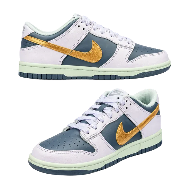 Nike Dunk Low SE GS Size 3.5Y Thunder Blue Metallic Copper