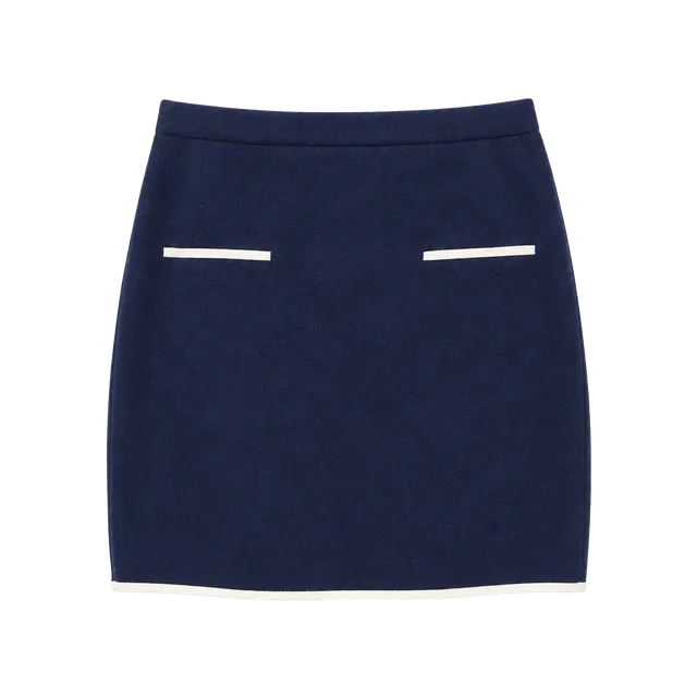 Sincerely Jules Mini Skirt Size M Blue White Trim