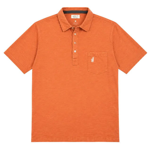 Pinholes in Collar Johnnie-O Original Four-Button Polo Size L Orange