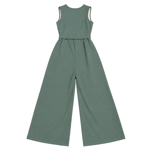 Halara Wide Leg Jumpsuit Sage Green Sleeveless