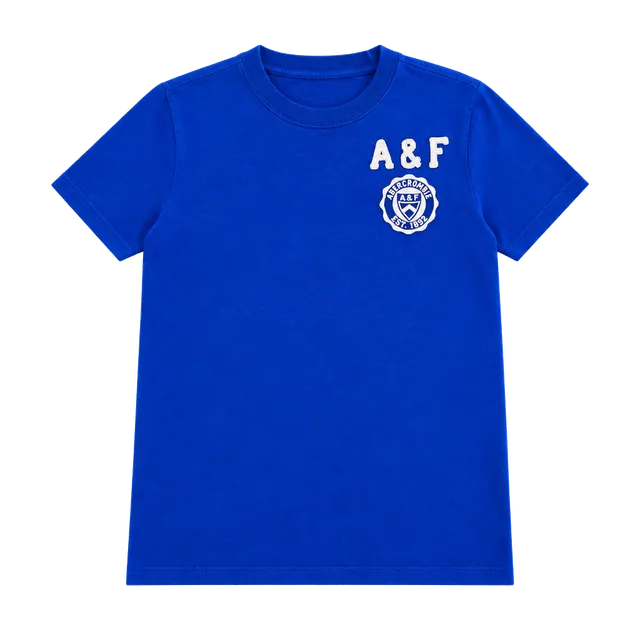 Abercrombie & Fitch Muscle T-Shirt Size S Blue A&F Applique Graphic Tee