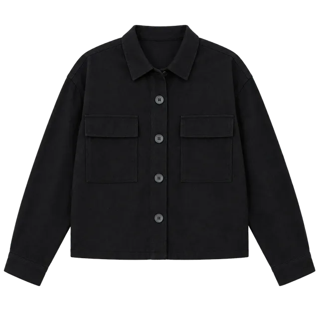 Vuori Mackenzie Cropped Shirt Jacket Black