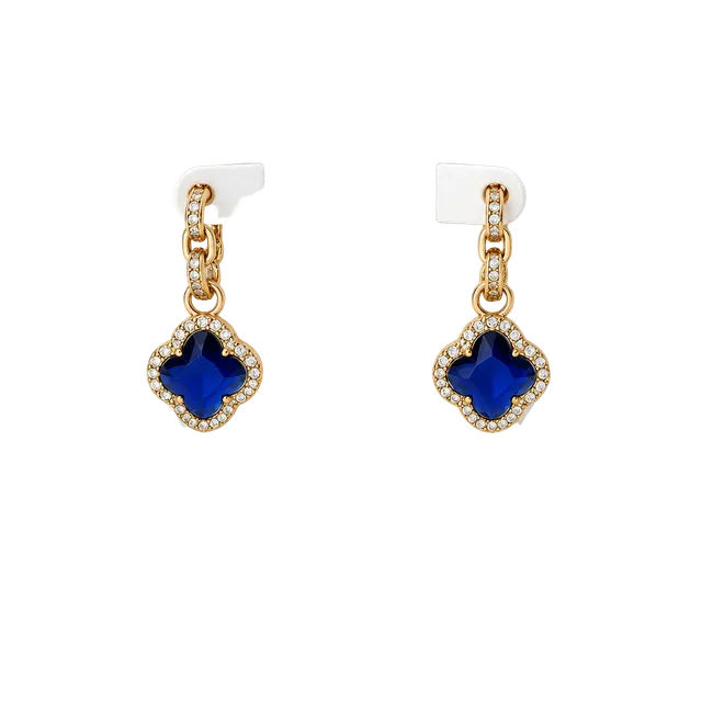 BP Beach Day Babe Hoops Clovers Blue Spinel Rose Gold