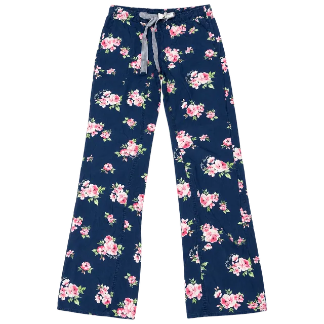 Y2K Gilly Hicks Sydney Sleep Pajama Pants Size S Blue Floral Drawstring