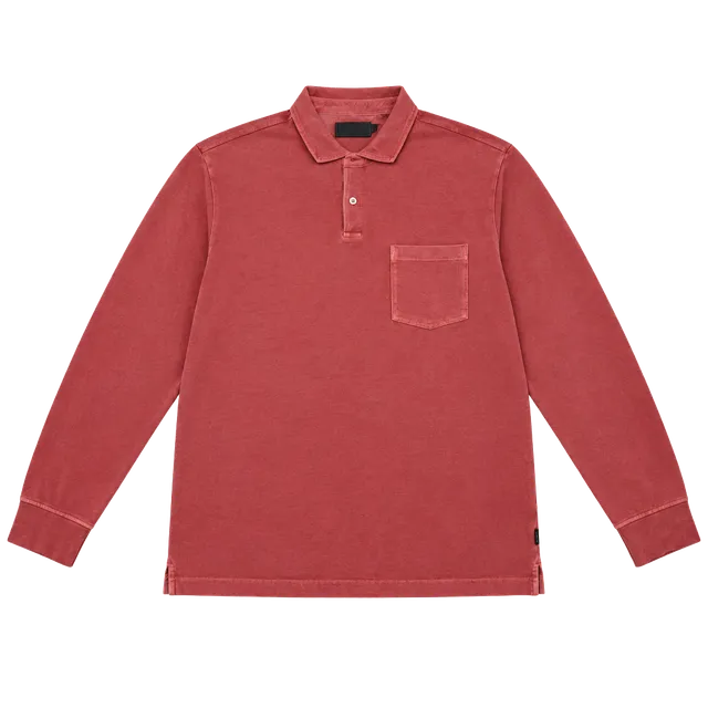 Vineyard Vines Long Sleeve Polo Size L Pink Pocket Cotton Shirt