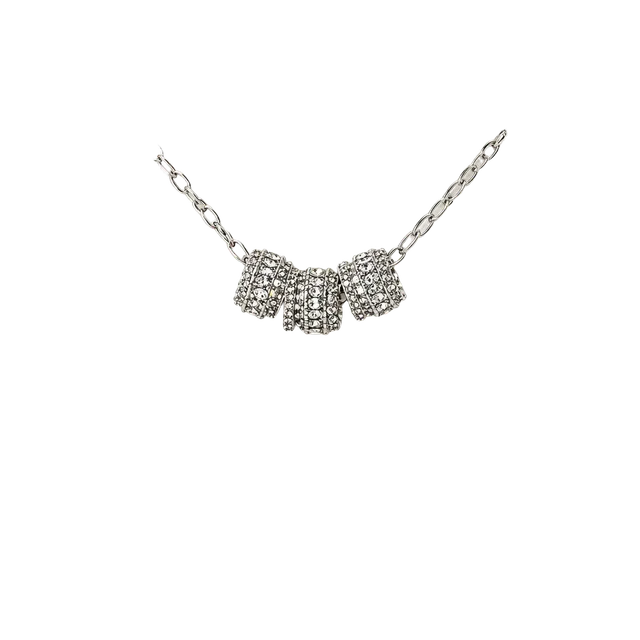 BP Rare Her Beautiful Soul Bringback Necklace CZ  Rhodium 5 Barrel Pendants 