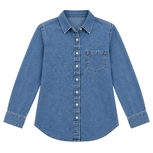 Talbots Women’s Medium Chambray Denim Button Front Shirt 100% Cotton