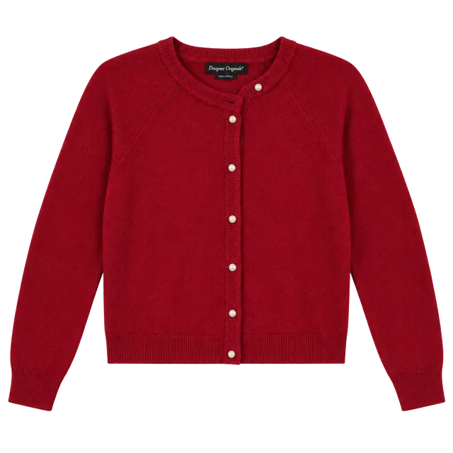 Designers Originals Cardigan Size L Red Acrylic Sweater