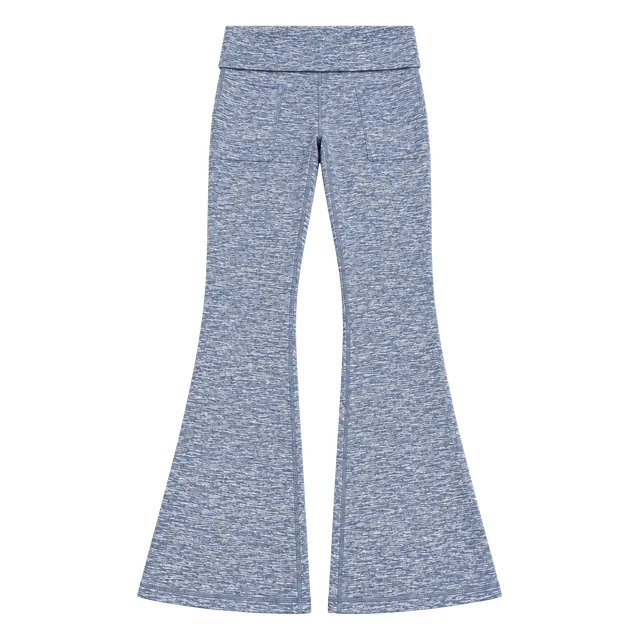 OFFLINE Aerie Hugger Foldover Flare Leggings Small Blue High Rise Yoga Pants