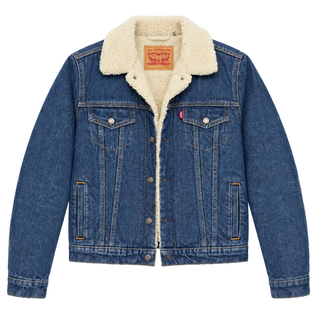 Levi's Sherpa Trucker Jacket Size M Blue Denim